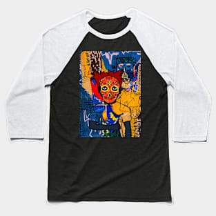 Dive into the Streets - A MaleMask NFT with MexicanEye Color and Street Art Background Baseball T-Shirt